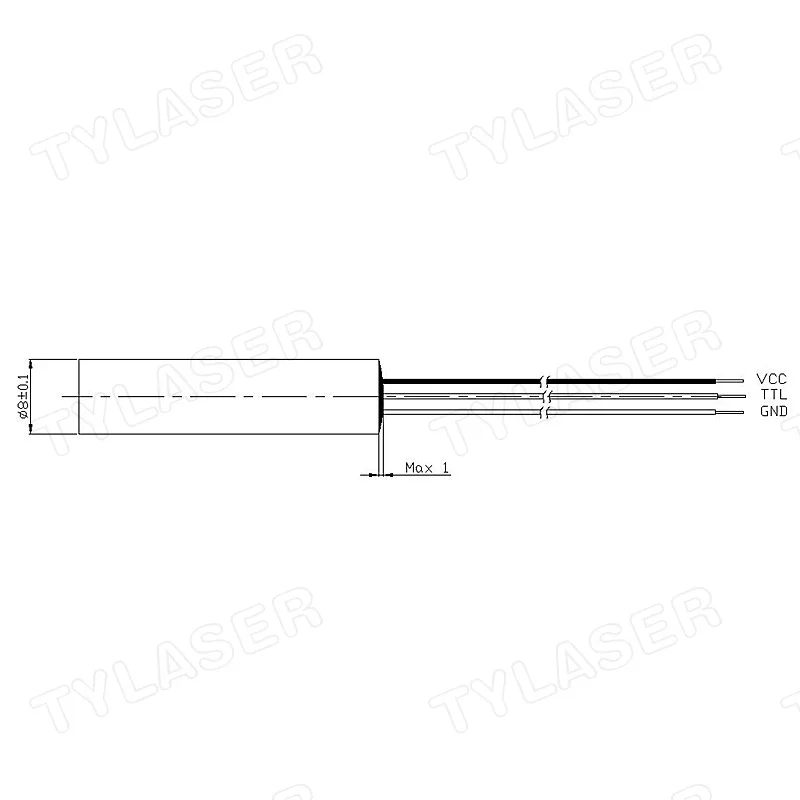 Industrial Grade Laser Pointer - External TTL 8mm 635nm Red Dot