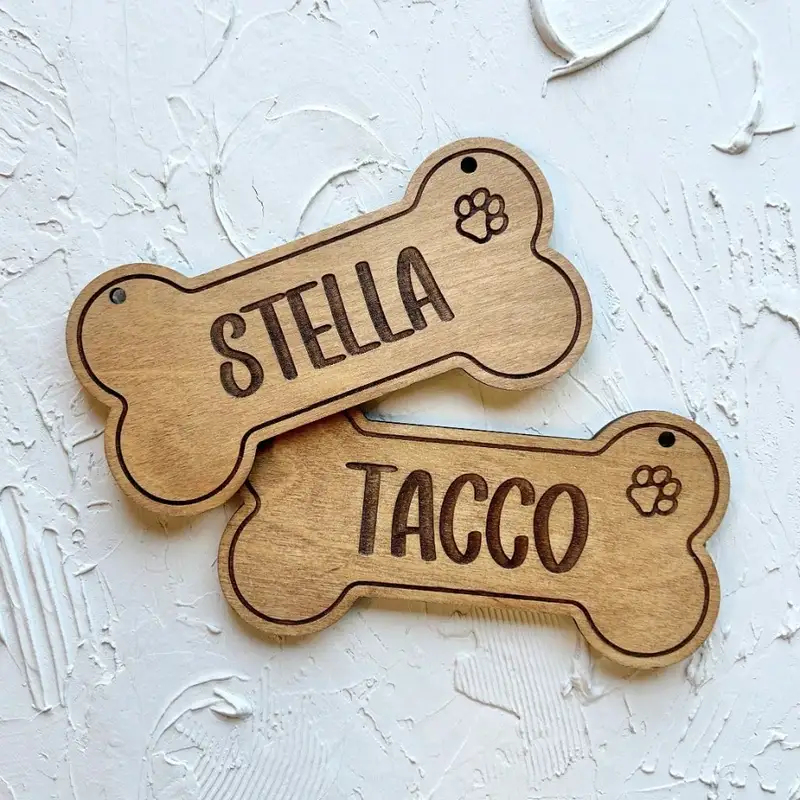 5PCS Custom Wooden Dog Tag - P - Laser Engraving Software recension och pris