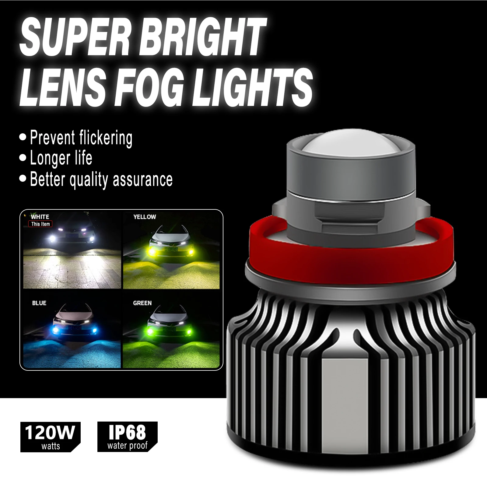 H11 Led Fog Light Bulb Laser L - Laser Focus Lens recension och pris