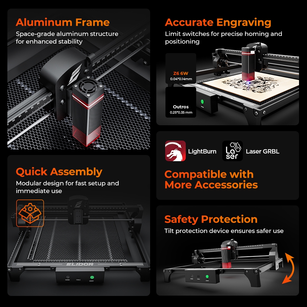 ELIDOR Z6 6W Laser Engraver an - Industrial Laser Diode recension och pris
